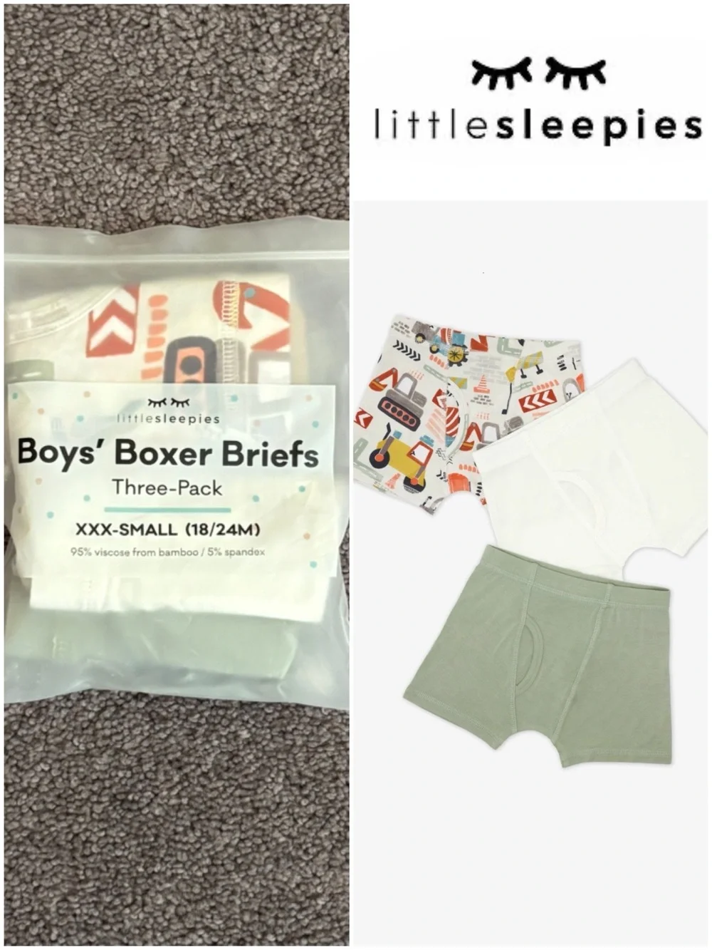 Little Sleepies Mini Builders Boxer Briefs 3-pack